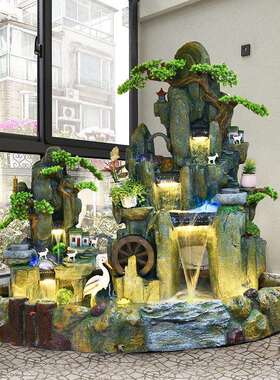 假山流水喷泉室内室外顶楼阳台庭院鱼池鱼缸瀑布造景山水景观摆件