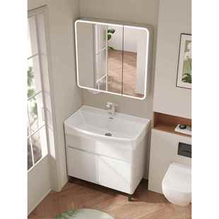 加厚蜂窝铝小户型落地式浴室柜组合加深陶瓷一体洗手洗脸盆卫生间