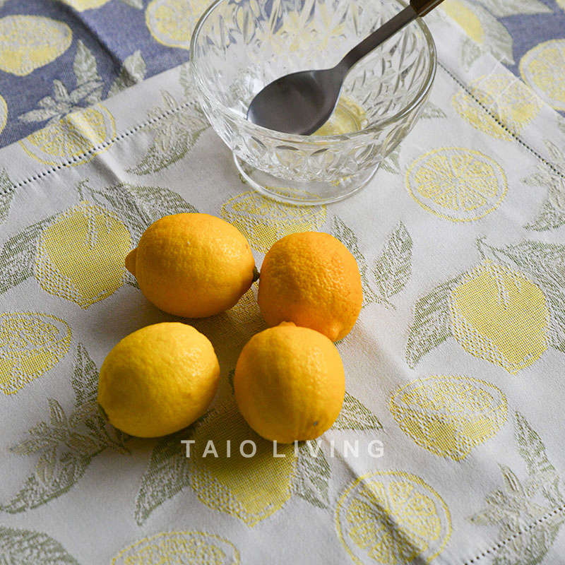 意大利制造Busatti 托斯卡纳纺织世家柠檬棉桌垫厨房巾户外圆桌布