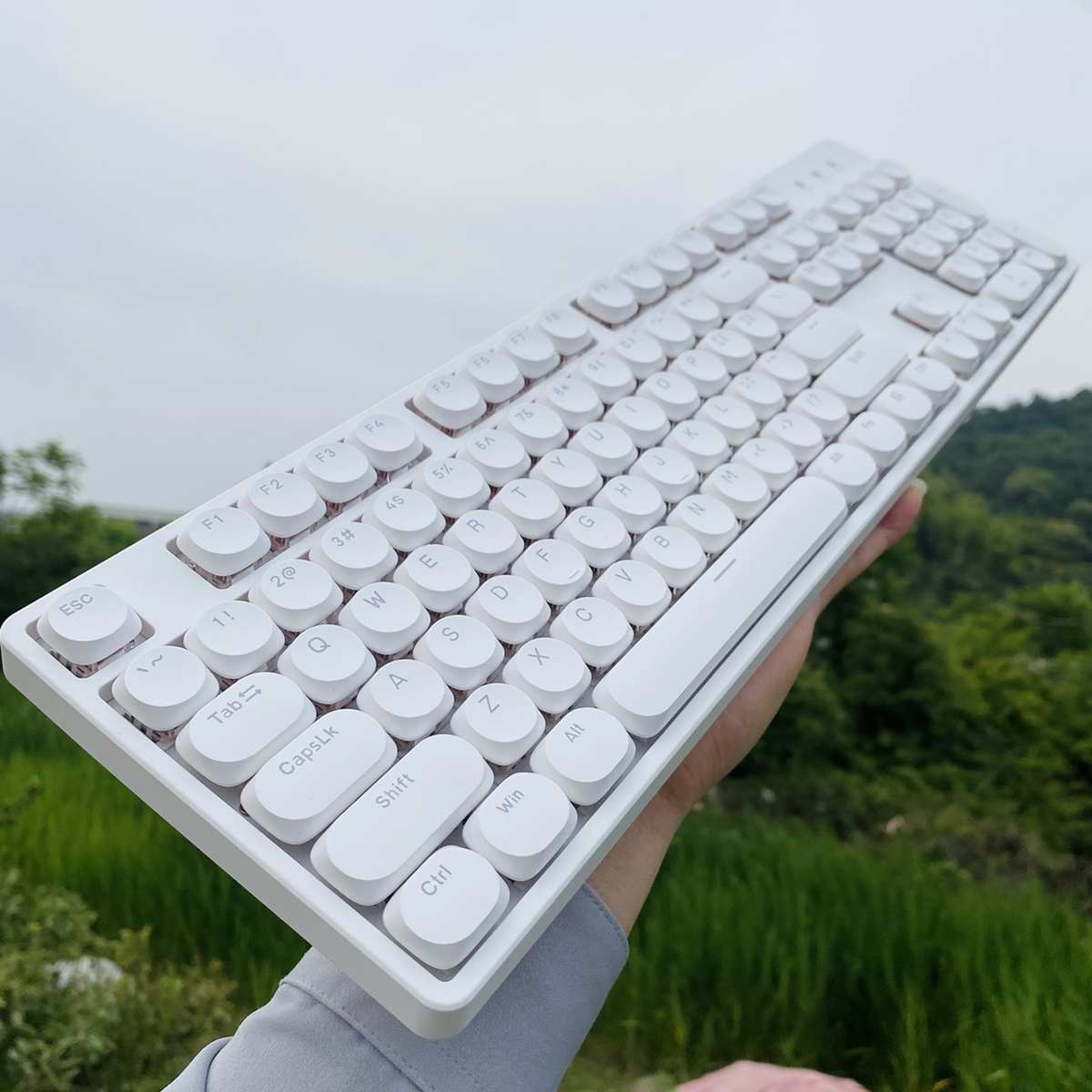帽机械键盘手感矮润调教制 已双层棉卫星化超客超薄键消音轴静音