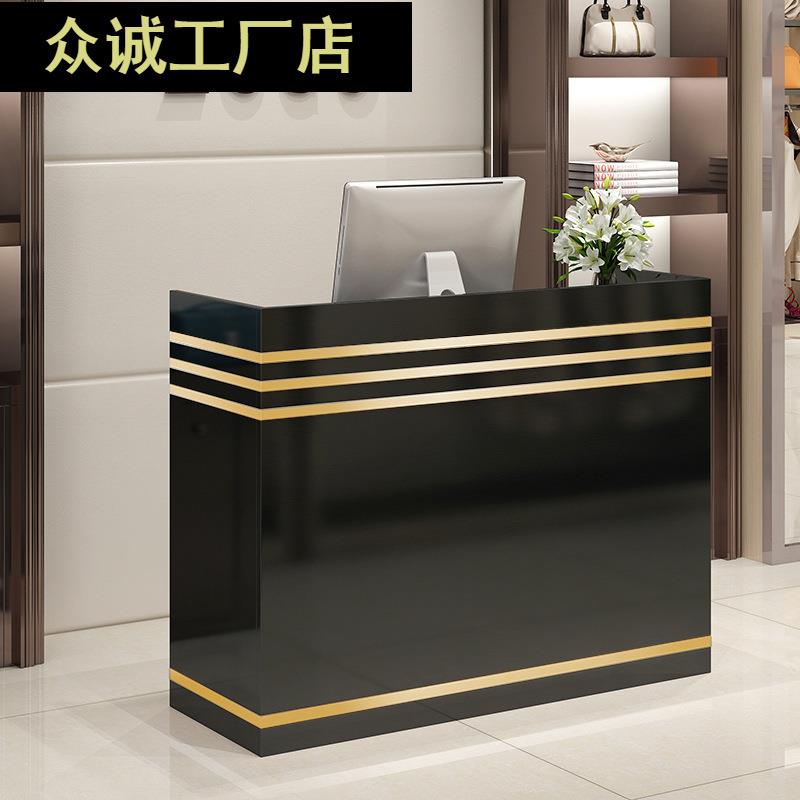 收银台柜台吧台简约现代服装店前台超市小型收银柜饭店接待台新品