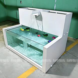 定制景观鱼池庭院花园室内外瀑布喷泉灯光流水造景不锈钢水景养鱼