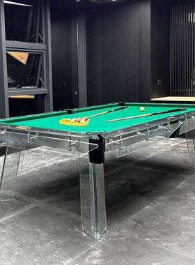 台球桌标准型商用九球水晶玻璃黑八台球案子别墅青石板桌球台家用