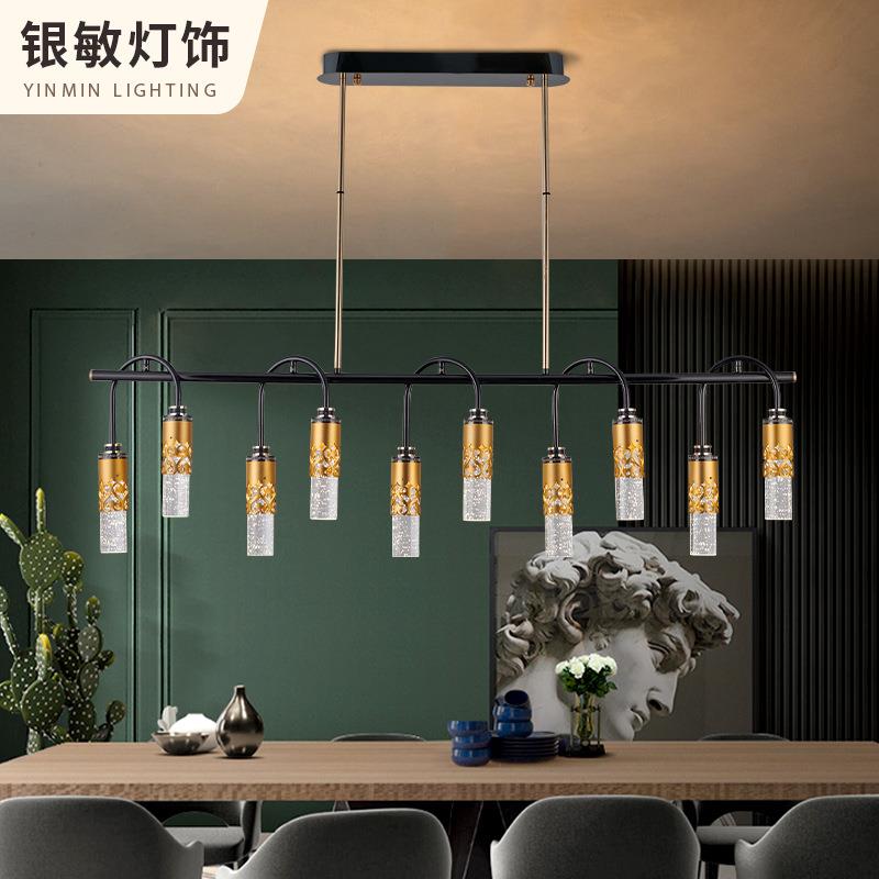 轻奢北欧水晶餐厅灯床头过道吧台前台吊灯楼梯别墅复式楼长吊灯