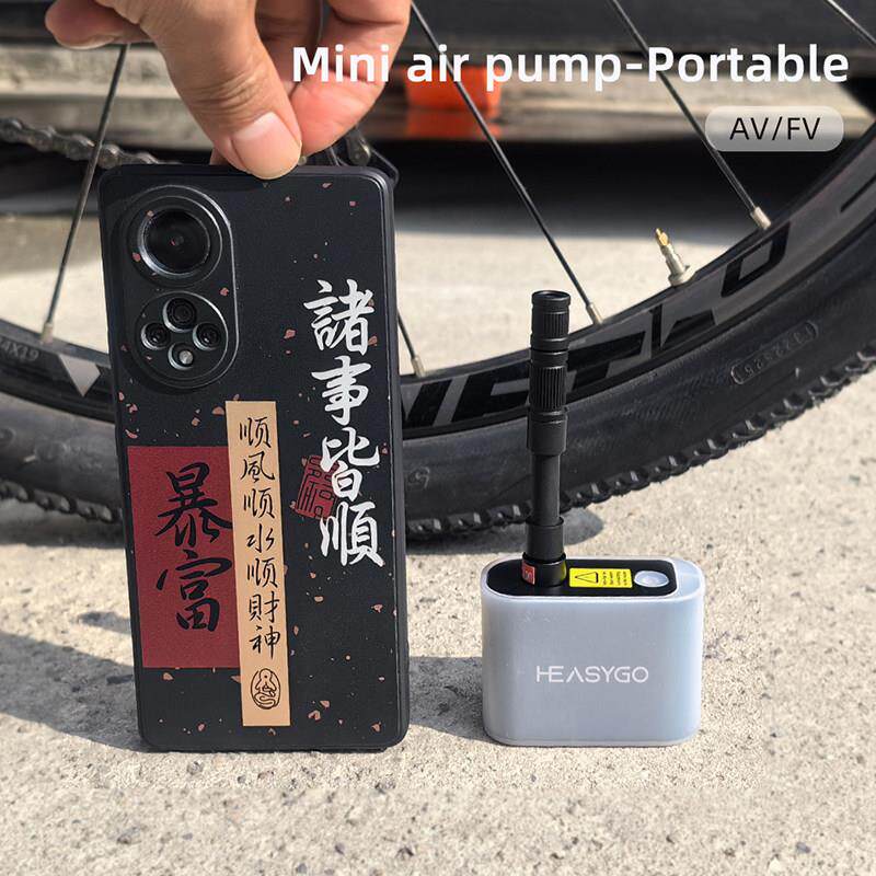 可携式智能自行车打气机电动打气筒公路自行车mini充气宝打气泵