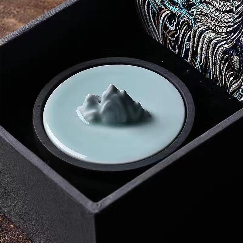 高档天一堂书法用书带盖台天然原石墨碟房四宝毛笔书法国画用盛墨