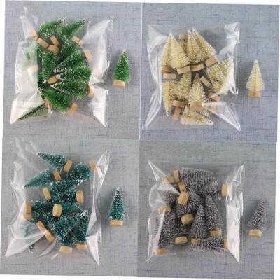 12Pcs Mini Christmas Tree Santa Claus Snow Christmas