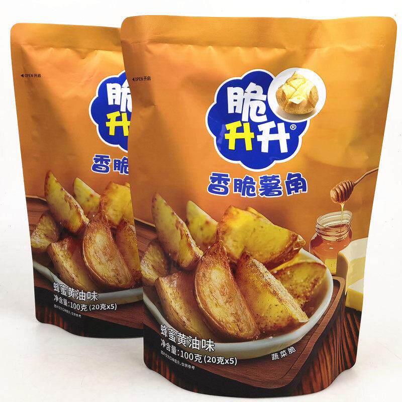 新货脆升升蜂蜜黄油味薯角100g*4袋原薯鲜切土豆块休闲小零食酥脆