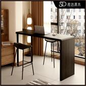 简约轻奢阳台吧台桌实木客厅隔间吧台长条窄书桌高脚桌椅组合商用