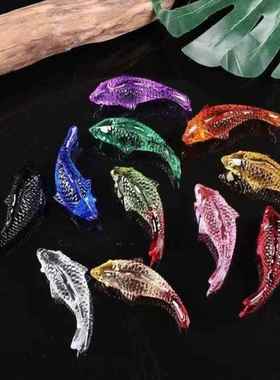 琉璃彩多摆件鱼居家客厅玄145关装饰锦品鲤摆件