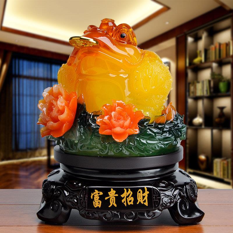 新中式招财旋转三脚金蟾蜍公司店铺客厅装饰品工艺品摆饰开业礼品