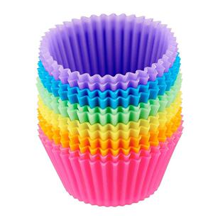 12pcs Silicone Cake Mold Round Muffin Cupcake Baking 蛋糕模