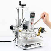 手动台式 小型自动卷纸热压PVC膜皮革压痕烫字花烫金烙印机