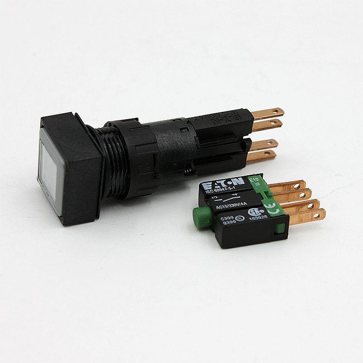 EATON伊顿小型带灯按钮Q18LT-WS/WB/10电压24V IEC60947尺寸18*18