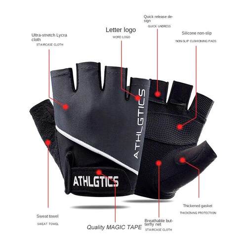 1Pair Breathable Cycling Gloves Workout Gym Gloves for Men W