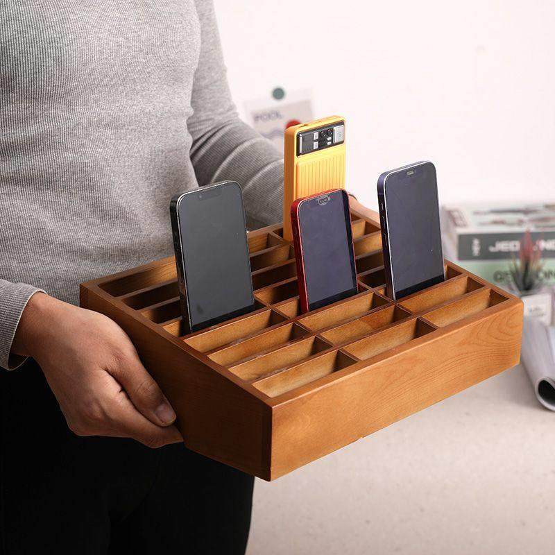 桌面手机收纳盒收纳实木多格钢化教室管理会议室班级存放快递单,收纳整理,桌面收纳盒,淘宝优惠券,粉丝福利购,淘宝优惠卷