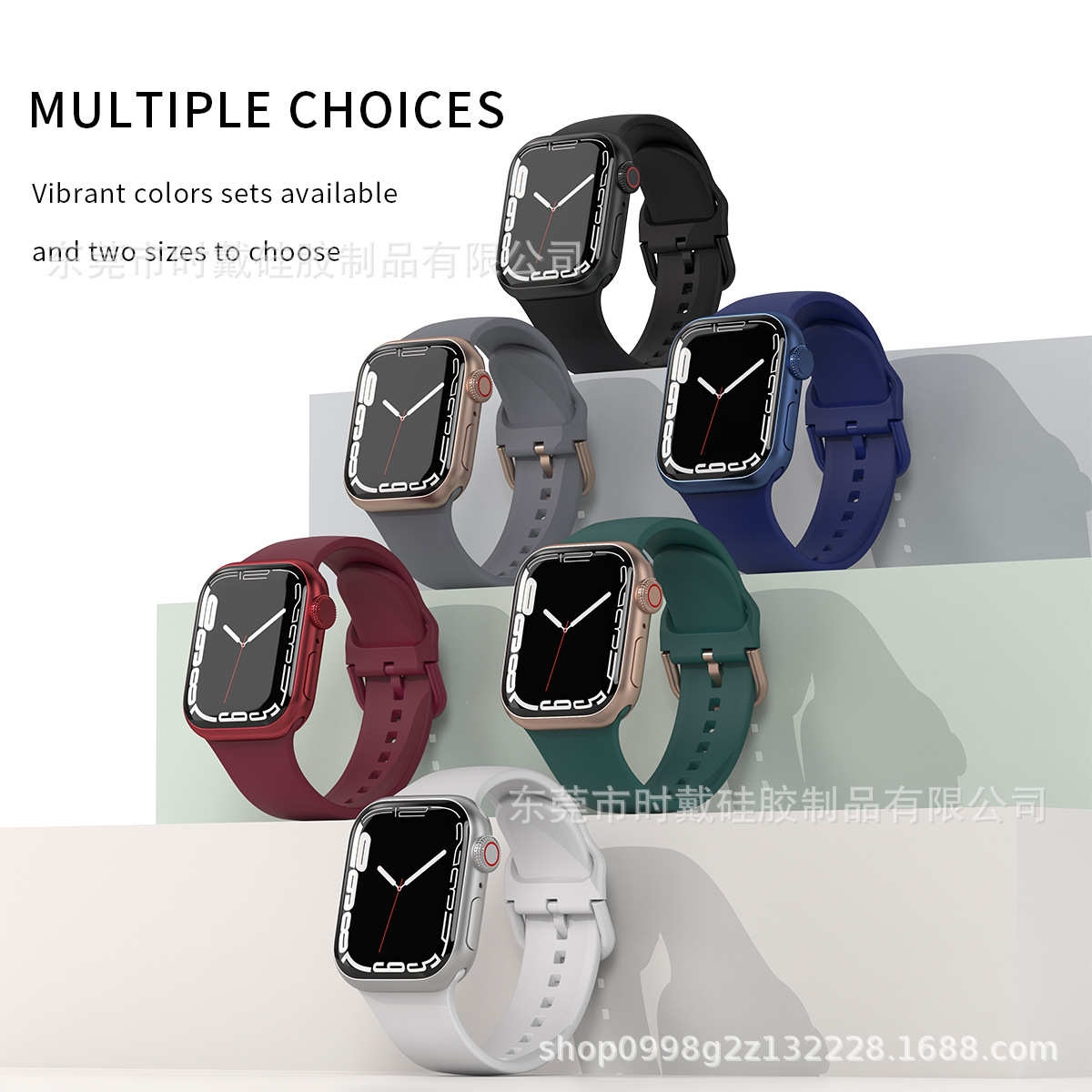 适用苹果表带apple watch8/7/6/5/4/Ultra原装硅胶苹果手表表带