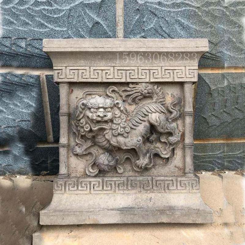 厂家非遗传承人手工雕刻浮雕狮子 传统石雕浮雕壁画
