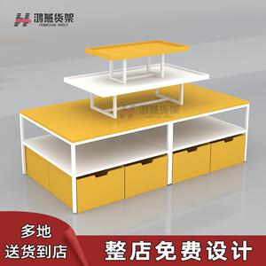 名创日用品精品店中岛三层展示架商场流水台彩妆流水展台谷子货架