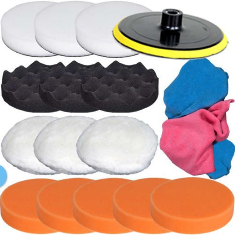 打蜡海绵垫抛光美容釉封球18汽车盘抛光轮用品海绵抛光件套羊毛装