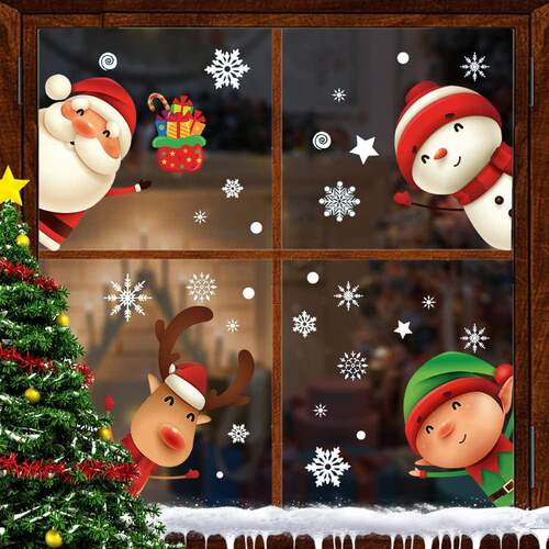 Christmas Snowflake Window Clings Stickers Xmas Decals