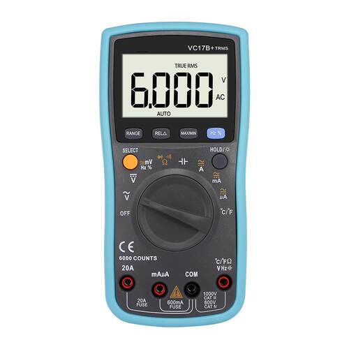 C17+6000字高精B度V自/手动量程数字动万用VC17B+表背光显示，