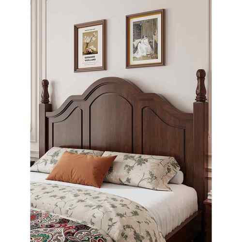 美用式实木床米8双人床1米QUC51的床出租房用卧1米2单人床架家室