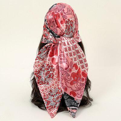 Patterned scarf Cashew flower headscarf 90cm腰果花头巾
