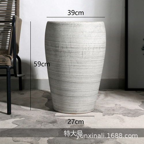 简约户外阳台种树盆特大大号超大花盆陶瓷发财树盆大口径30CM56CM