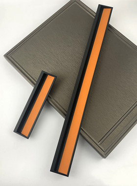 新款 衣柜移门皮革拉手嵌入式开槽暗拉手简约抽屉黑色橙色暗藏把