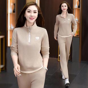 半拉卫衣女士春秋款运休动服套装新款洋气闲时链87741061尚妈妈春