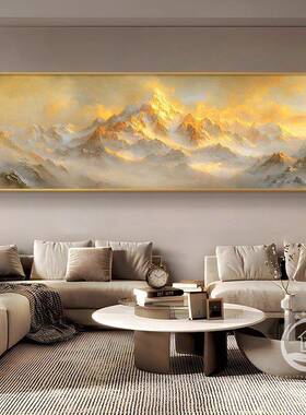 日照金山客厅装饰画轻奢大气浮雕3d立体山水画沙发背景墙高档挂画
