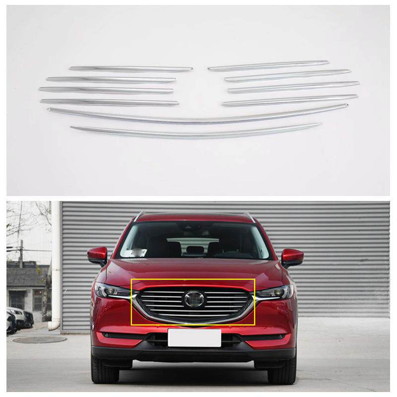 19CX-8中网饰条 适用马自达CX-8前车标亮片中网亮条改装电镀中网M
