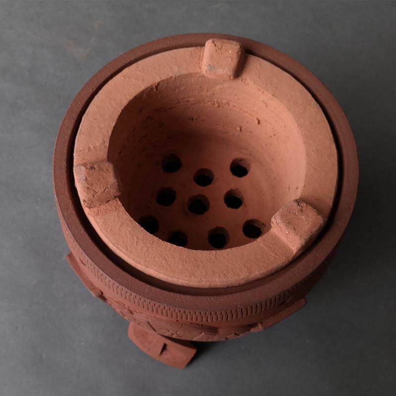 手工红泥鼓型对联炭炉电热丝炉茶炉碳炉陶炉烧水煮茶炉煮水壶