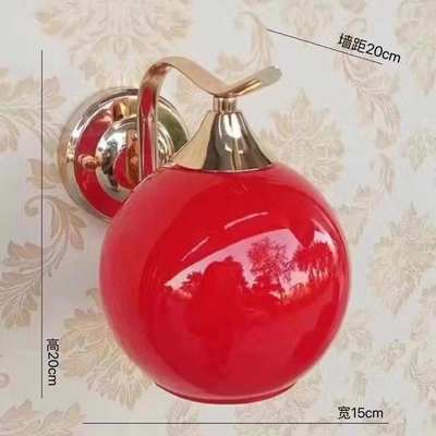 潮汕红灯笼门前灯入户门口壁灯现代新中式喜庆婚房床头灯红色壁灯