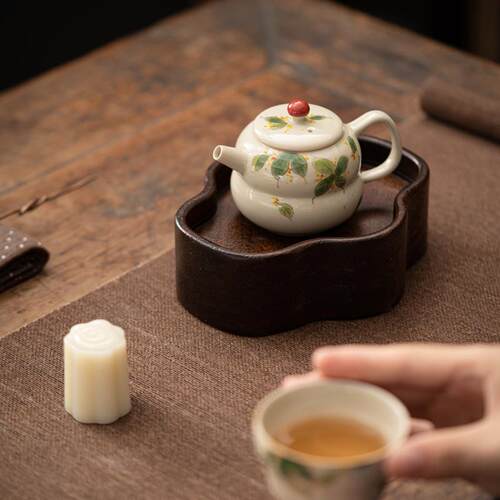 小茶下清新釉彩手YUS绘壶手工陶瓷壶单壶功夫家用泡茶壶茶具小茶