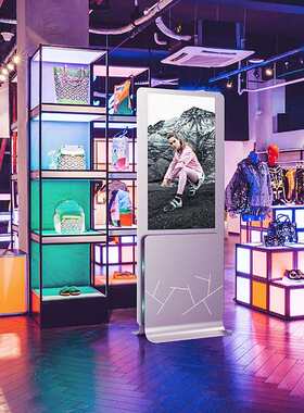55英寸OLED双面立式透明广告机展览触摸液晶透明显示器