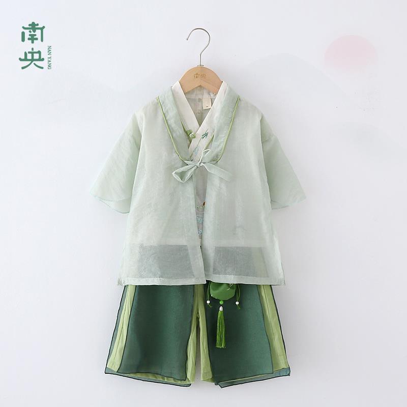 新中式套装男童汉服夏季薄款儿童唐装2026新款宝宝古装男孩演出服