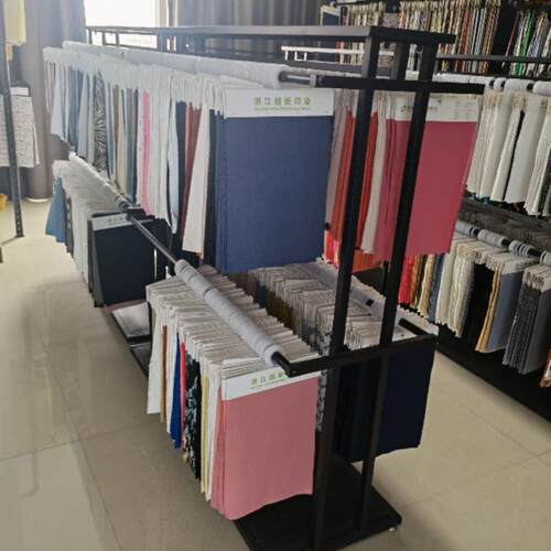 面料吊卡展示架落地中岛布板货架双面两层服装布艺样品展柜陈列架