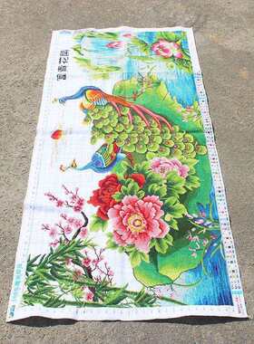 绣好的纯手工十字绣成品花开富贵孔雀图吉祥如意客厅画不带框