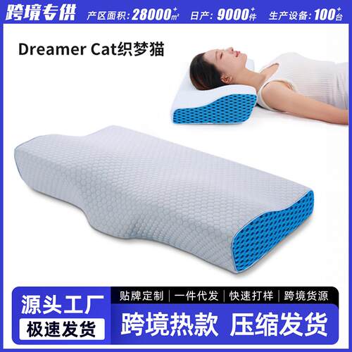 工厂跨境热销记忆枕头慢回弹太空记忆棉枕头护颈枕家用波浪枕学生