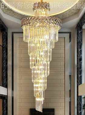 复式楼大吊灯店72280别墅楼梯吊灯长吊灯现代约酒工简厅程餐水晶