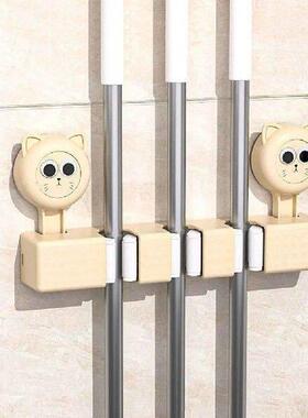 Multifunctional Plastic Suction Cup Mop Clamp Wall Mounted