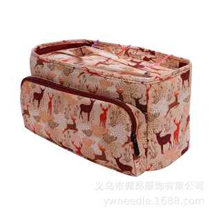 跨境小爆款 600D牛津布编织工具收纳包牡丹花毛线收纳方形包EB017