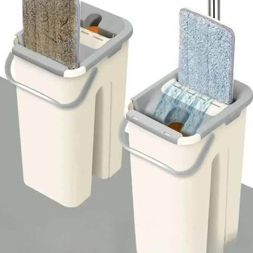 Flat Mop with Ultra-Fine Fiber Head, Rotary Mop Bucket Set a