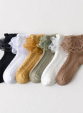 3 Pairs/Lot Summer Girls Socks Baby Kids Ruffle Sock Cute Ch