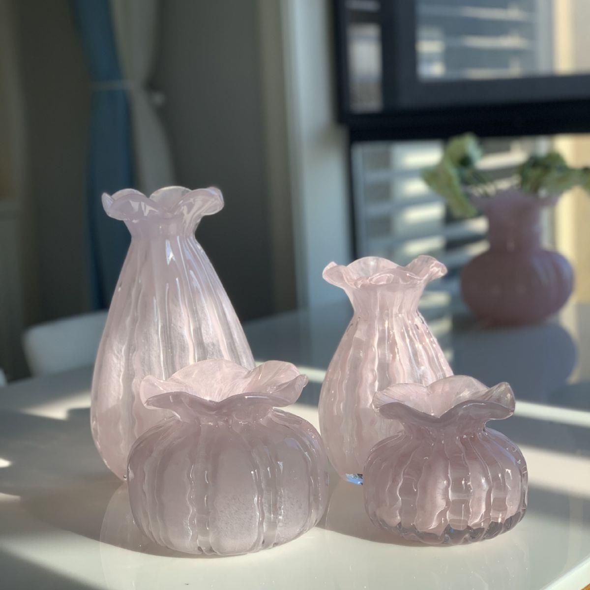 钱袋子钱袋子花合花瓶摆件客厅花琉璃北欧中古风轻奢高级感水花养