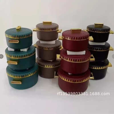 food金花保温便当3pcs边 非洲warmer盒双层 保外贸container热销