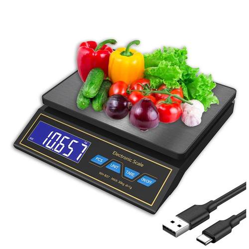 批威衡WH-B37充电计数计重台秤厨房秤奶茶秤水果秤电子称30kg
