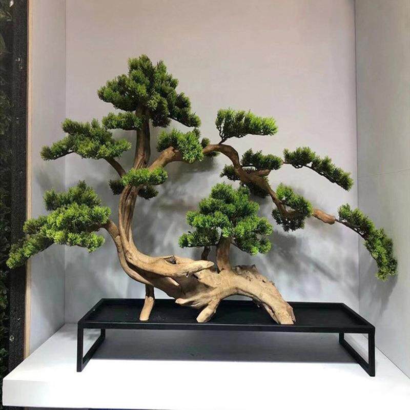 真松树玻钢罗汉松玄关绿植装饰迎客RL09松假璃树观摆仿件造型美人